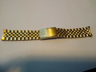 Vintage Beads Of Rice Stainless Steel Hamilton Watch Band Gold Filled.