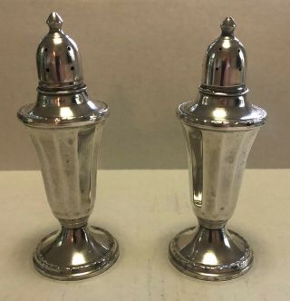 Vintage Pair Sterling Silver N.  S Co.  Salt And Pepper Shakers Weighed