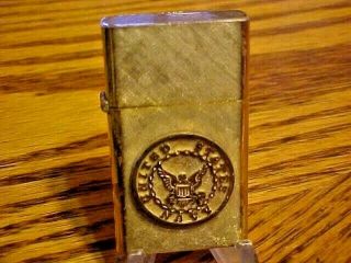 Vintage Florentine 14 K Gold Plated United States Navy Lighter
