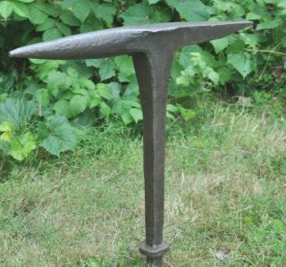 Antique 30 Lb Blacksmiths Stump / Stake Anvil Solid Wrought Iron 2 
