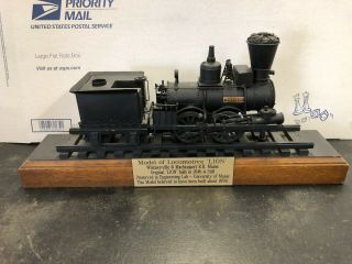 Antique Hand Crafted Brass Model Of The " Lion " Machiasport Rr Steam Locomotive