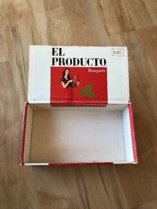 El Producto Bouquets Cigar Box For 50 Fifty 8 Cent Cigars Rare