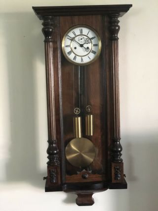 Antique Gustav Becker 2 Weight Classic Style Vienna Regulator Clock