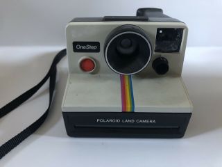 Vintage Polaroid One Step Rainbow Instant Land Camera With Strap