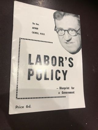 Vintage Labor Leader Arthur Calwell Book Government Parliament