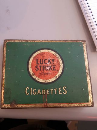 Vintage Lucky Strike Tobacco Tin Flat It 