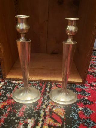 Art Nouveau Rare Ariston Sterling Silver Pair Candlesticks Signed