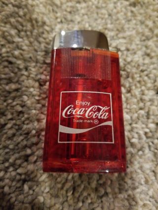 Rare Vintage Coca Cola Coke Lighter Vu - Tane Scripto 1970s