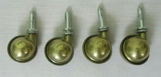 Set Of 4 Vintage Shepherd Brass Casters Wheels Balls Rollers