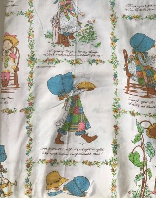 Vintage Holly Hobbie Double Flat And Fitted Bed Sheets Bedding Fabric Material