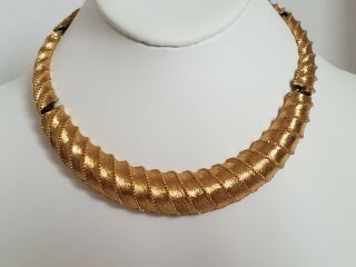 Vintage Monet Gold Plated Twist Design Statement Necklace
