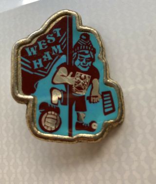 West Ham United Vintage Enamel Football Pin Badge By Coffer.  P&p