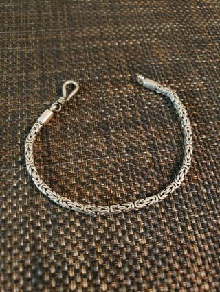 Vintage Sterling Silver Byzantine Weave Links Bracelet 7 Inch 925
