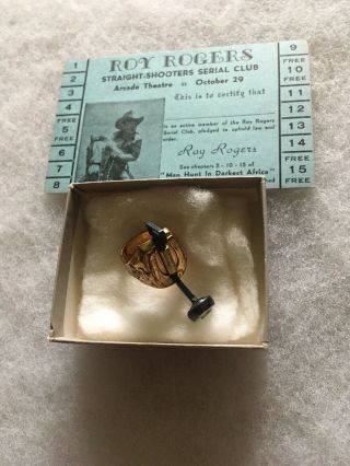 Vintage Roy Rogers Branding Iron Ring 1948 Quaker Oats,  Id Card