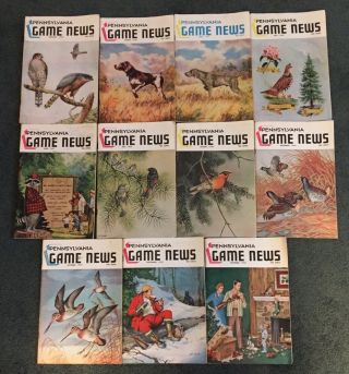 1959 Pennsylvania Game News Magazines Vintage Hunting Feb - Dec
