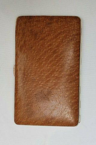 Vintage Tan Snakeskin Leather Slim Cigarette Holder Or Case