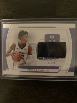 2019 - 20 National Treasures Ja Morant Roy Patch /99 Rookie Card Grizzles