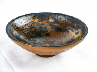 Vintage 1957 - 7 " Raku Art Pottery Bowl - Signed Brož