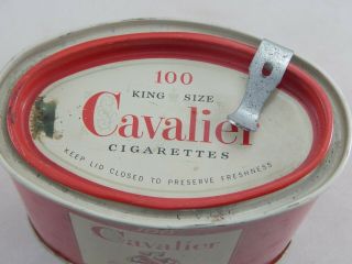 Vintage Cavalier 100 King Size Cigarette Metal Tobacco Tin w/ Minn.  Tax Stamp 2