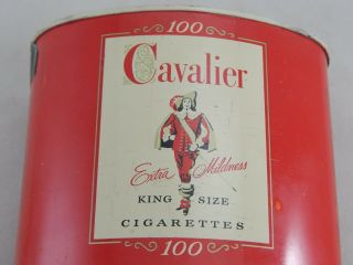 Vintage Cavalier 100 King Size Cigarette Metal Tobacco Tin w/ Minn.  Tax Stamp 3