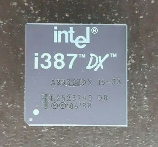 1x Intel I 387 Dx A80 - 16 - 33 Vintage Ceramic Cpu For Gold Scrap Recovery