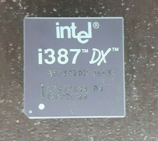 1x Intel I 387 Dx A80387dx 16 - 33 Vintage Ceramic Cpu For Gold Scrap Recovery