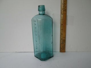 Antique Blue - Green Medicine Bottle 9.  75in Tall Old Dr.  Townsends Sarsaparilla Ny