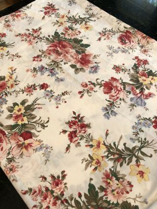 Vtg Cottage Ralph Lauren Petticoat Floral Twin Flat Sheet Usa