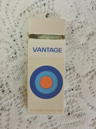 Vintage Vantage Tiny Four Cigarette Hard Pack Empty Display Only - Comp