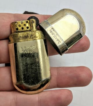 Vintage Marlboro Brass Pocket Lighter No.  6 With Case