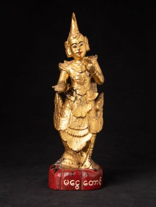 Antique Wooden Burmese Nat Statue From Burma,  19th Century