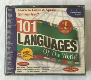Vintage Transparent Language 101 Languages Of The World Cd - Rom 4 Cd Set