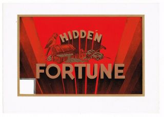 Cigar Box Label Vintage Inner Hidden Fortune Parrot And Chest Pirate Typography
