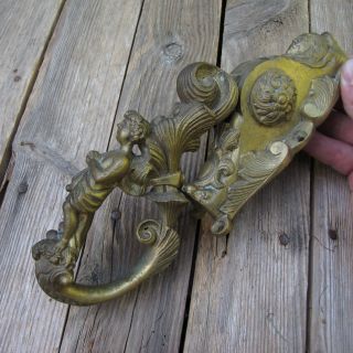 Vintage Reclaimed Decorative Bronze / Brass Door Knocker / Door Pull Handle