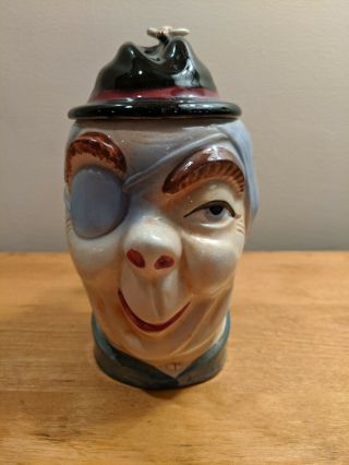 Vintage Figural Head Tobacco Jar Humidor Ceramic Whimsical Art Pottery