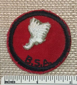 Vintage Athletes Boy Scout Red & Black Patrol Medallion Patch Bsa Badge Camp