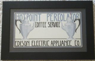 Antique Edison Electric Hotpoint Percolator Coffee Old Trade Sign Illustration