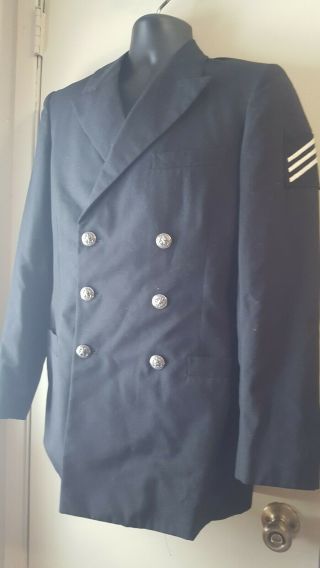 Vintage Us Navy Dress Blues Suit Uniform Jacket Pants E - 3 Patch 35 Long 31 Long
