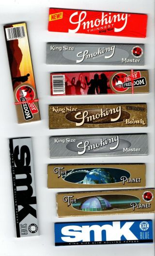 10 Different King Size Smoking - Cigarette Rolling Papers