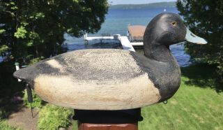 Vintage Ben Schmidt Bluebill Drake Duck Decoy Paint Michigan