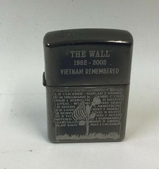 2003 Zippo Lighter The Wall 1982 - 2002 Vietnam Remembered