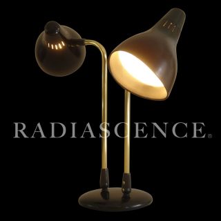 Lightolier Atomic Space Age Modern Brass Table Lamp Gerald Thurston Sarfatti