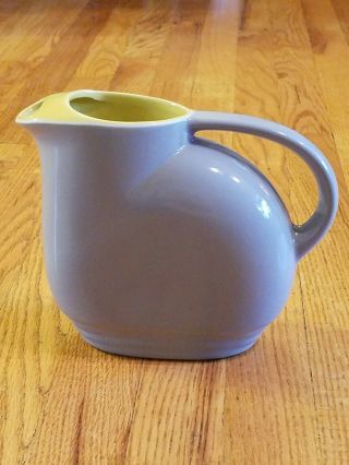 Vtg Hall Ovenware Gray Yellow Pitcher General Electric Ge Refrigerators Mcm