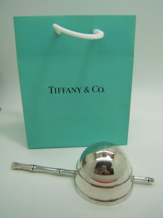Tiffany And Co Sterling Silver Bamboo Pattern Handle Rollover Turnover Jigger