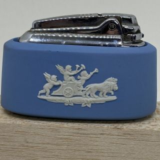 Vintage Wedgewood / Ronson Blue And White Jasperware Table Lighter