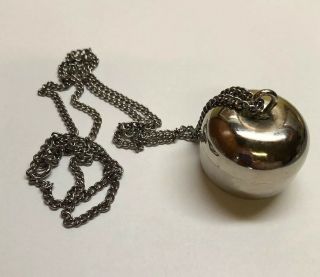 Vintage Revlon Charlie Apple Figural Solid Perfume Necklace Pendant