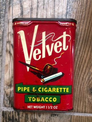 Vintage Velvet Brand Pipe And Cigarette Tobacco Tin & Lucky Strike Tins