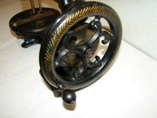 antique Johnson Clark gold medal hand crank 1868 home shuttle sewing machine 2