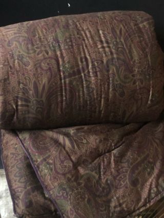 Rare Ralph Lauren Bohemian Paisley King Comforter Vintage Bedspread Purple