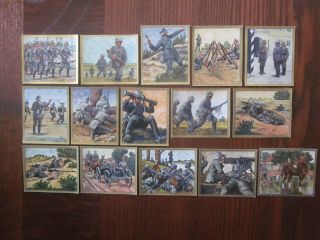 15 Color German Cigarette Cards Of The German Military,  Issued 1933